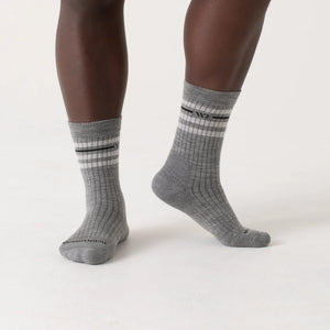 Wide Open Men's Solid Cushion Micro Crew Wide Width Socks (9001)