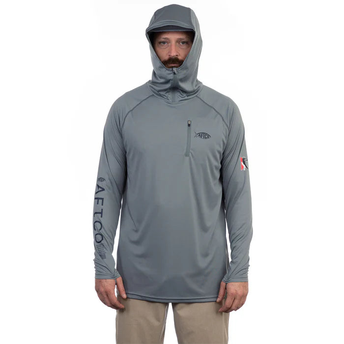 Aftco Jason Christie Hooded Long Sleeve Performance Shirt (M63127)