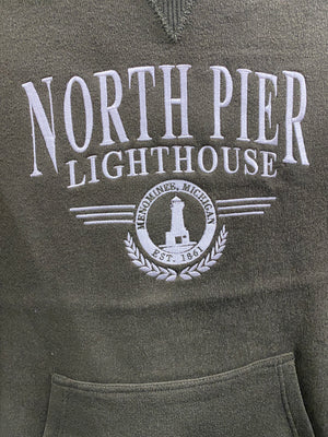 Unisex Menominee Michigan North Pier Lighthouse Pullover Hood