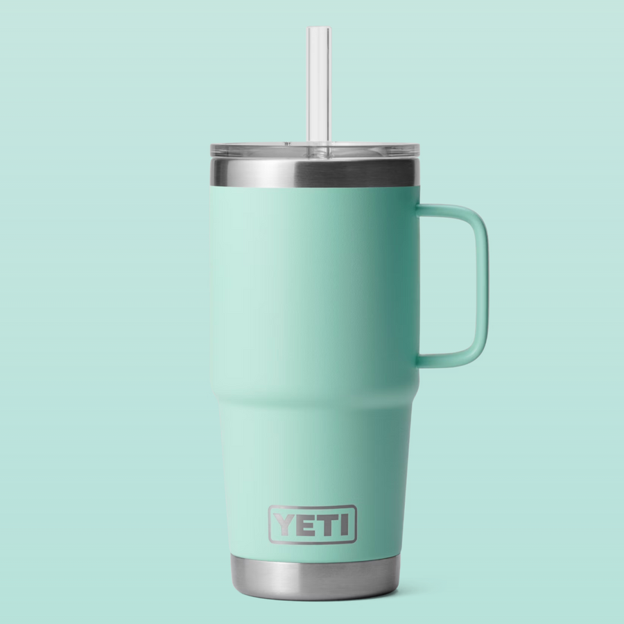  YETI Rambler 25 oz Straw Mug, Vacuum Insulated, Stainless  Steel, Rescue Red: Home & Kitchen
