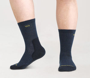 Wide Open Men's Solid Cushion Micro Crew Wide Width Socks (9001)