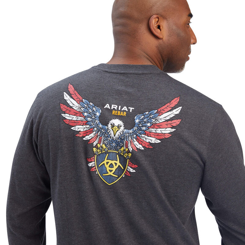 Ariat Men s Rebar Cotton Strong American Raptor Long Sleeve T Shirt 1 Wind Rose North Ltd. Outfitters