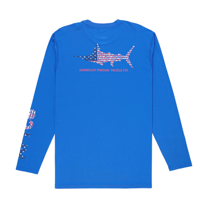 Aftco Men's Jigfish Americana UVX LS Sun Shirt (M61185) – Wind Rose North  Ltd. Outfitters
