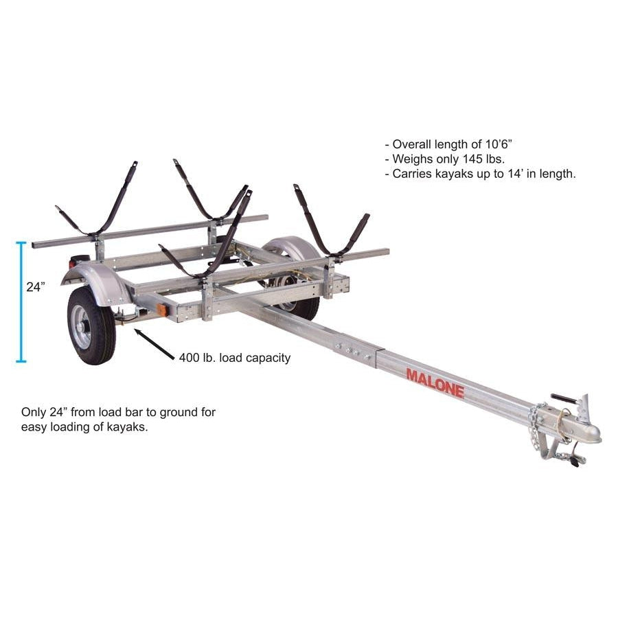 Malone EcoLight 2 Kayak Trailer Package (2 J-Racks)-Malone-Wind Rose North Ltd. Outfitters